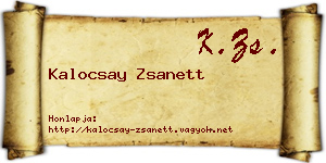 Kalocsay Zsanett névjegykártya