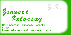 zsanett kalocsay business card